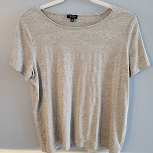 Talbots gray metallic striped top